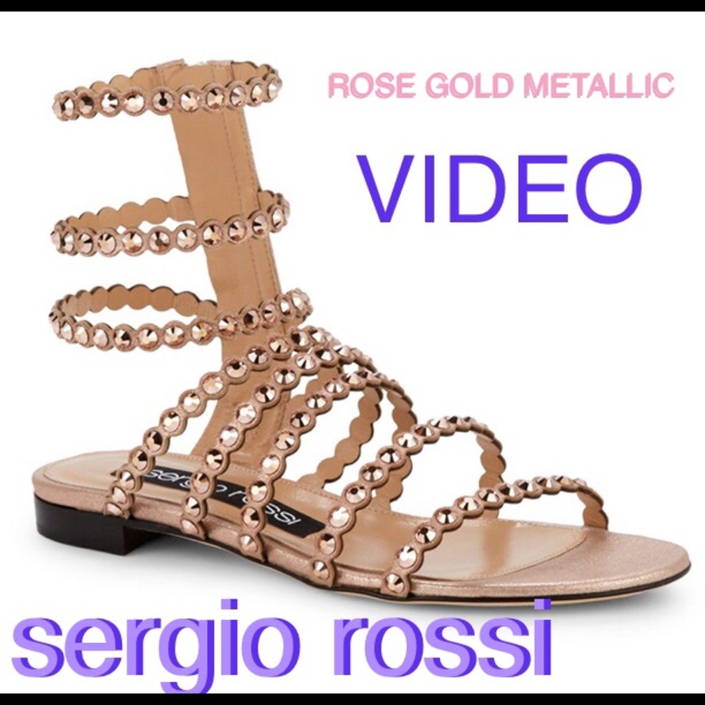 SERGIO ROSSI Gladiator sandals ROSE GOLD size 40
